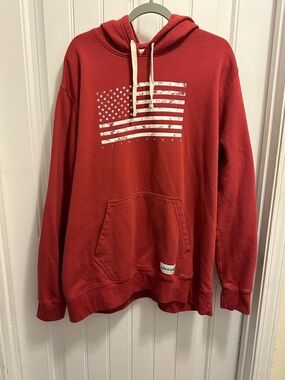 Life Is Good Red American Flag Hoodie - Men